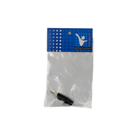 Kentech JM002 3.5mm Stereo Jack Connector Heavy Duty Black with Black Tail - 