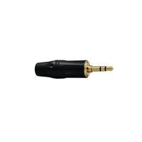 Kentech JM002 3.5mm Stereo Jack Connector Heavy Duty Black with Black Tail - 