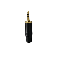 Kentech JM002 3.5mm Stereo Jack Connector Heavy Duty Black with Black Tail - 