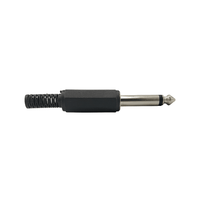 Kentech JX3011B/CJP8024P2 6.35mm Mono Jack Plastic Black (Pack of 2) - 
