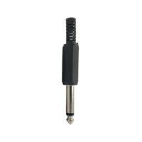 Kentech JX3011B/CJP8024P2 6.35mm Mono Jack Plastic Black (Pack of 2) - 