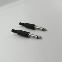 Kentech JX3011B/CJP8024P2 6.35mm Mono Jack Plastic Black (Pack of 2) - 