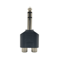 Kentech JX3078P1/CJP5017 6.35mm Stereo Male Plug to Dual RCA Female Sockets Audio Adapter - 