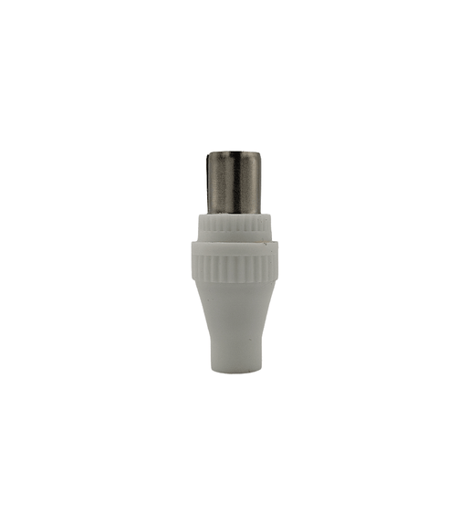 Kentech JX3138 TV Coaxial Male Plug [Plastic Screw-Type] (White) - 