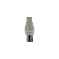 Kentech JX3138 TV Coaxial Male Plug [Plastic Screw-Type] (White) - 