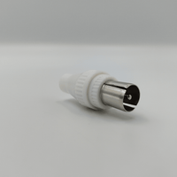 Kentech JX3138 TV Coaxial Male Plug [Plastic Screw-Type] (White) - 