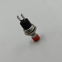 Kentech JX3306/G049 Mini Push-to-Make Switch (125V AC 1A, SPST, Red) - 