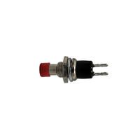 Kentech JX3306/G049 Mini Push-to-Make Switch (125V AC 1A, SPST, Red) - 