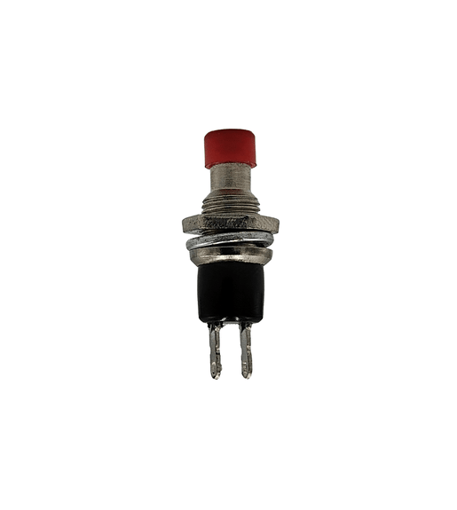 Kentech JX3306/G049 Mini Push-to-Make Switch (125V AC 1A, SPST, Red) - 