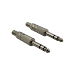KENTECH JX4009B/CJP8009P2 6.35mm Stereo Metal Jack Plug (Pack of 2) - 