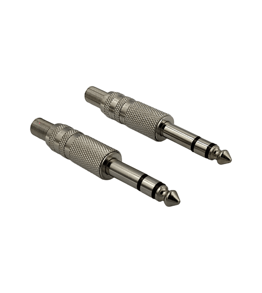 KENTECH JX4009B/CJP8009P2 6.35mm Stereo Metal Jack Plug (Pack of 2) - 