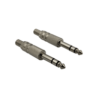 KENTECH JX4009B/CJP8009P2 6.35mm Stereo Metal Jack Plug (Pack of 2) - 