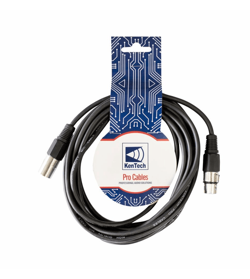 Kentech MIC013 - 5M Microphone Cable XLR Male - XLR Female Black 5 Meter - 
