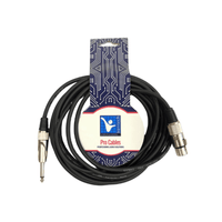 Kentech MIC091 - 5M Audio Cable XLR Female – 6.35mm Mono Jack Cable - 