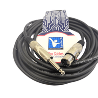 Kentech MIC091 - 5M Audio Cable XLR Female – 6.35mm Mono Jack Cable - 