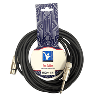 Kentech MIC091 - 5M Audio Cable XLR Female – 6.35mm Mono Jack Cable - 
