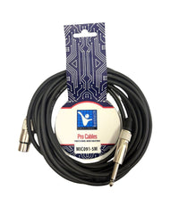 Kentech MIC091 - 5M XLR Female – 6.35mm Mono Jack Cable - 