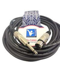 Kentech MIC091 - 5M XLR Female – 6.35mm Mono Jack Cable - 