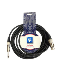 Kentech MIC091 - 5M XLR Female – 6.35mm Mono Jack Cable - 