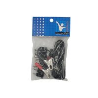 Kentech O1F8XC2P1 1.8m Universal DC Power Lead with Battery Alligator Clips - 