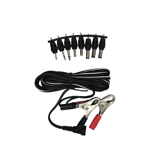 Kentech O1F8XC2P1 1.8m Universal DC Power Lead with Battery Alligator Clips - 