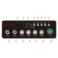 Kentech PA302MBT PA Amplifier 30W 12VDC & 220V Mains with USB/SD Card - 