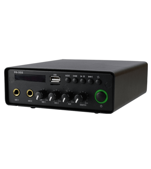 Kentech PA302MBT PA Amplifier 30W 12VDC & 220V Mains with USB/SD Card - 