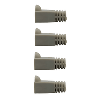 Kentech RJ45BOOT-GYP4 Grey RJ45 Connector Strain Relief Boots (Pack of 4) - 