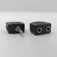 KENTECH SA111 P2 3.5mm Male Stereo Plug to Dual 3.5mm Female Stereo Socket Splitters (Pack of 2) - 