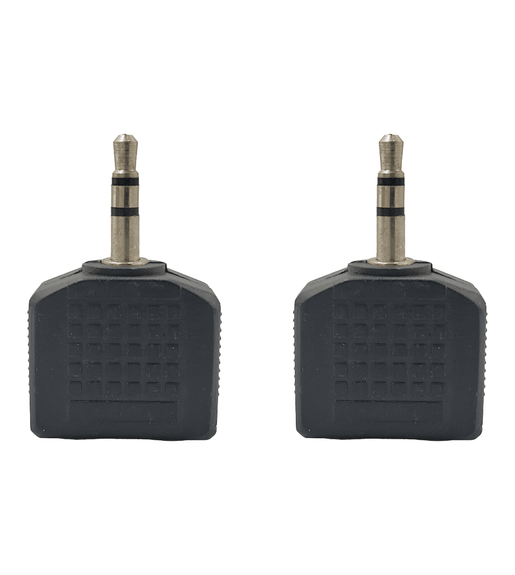 KENTECH SA111 P2 3.5mm Male Stereo Plug to Dual 3.5mm Female Stereo Socket Splitters (Pack of 2) - 