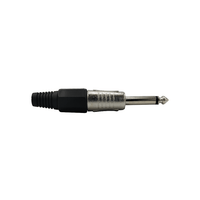 Kentech SJ015MP1 6.35mm Mono Jack Connector with Black Grip - 