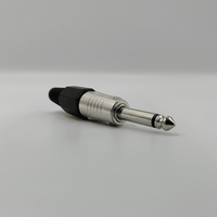 Kentech SJ015MP1 6.35mm Mono Jack Connector with Black Grip - 