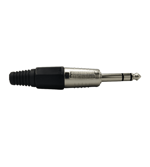 Kentech SJ015SP1 6.35mm Metal Stereo Jack Plug with Black Grip - 