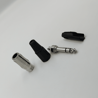 Kentech SJ015SP1 6.35mm Metal Stereo Jack Plug with Black Grip - 