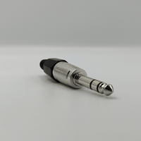 Kentech SJ015SP1 6.35mm Metal Stereo Jack Plug with Black Grip - 
