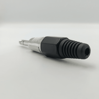 Kentech SJ015SP1 6.35mm Metal Stereo Jack Plug with Black Grip - 