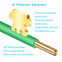 Kentech ST14P4CP5 Telephone Modular Plug 4-Pin 4-Way Connectors - 