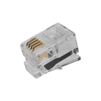Kentech ST14P4CP5 Telephone Modular Plug 4-Pin 4-Way Connectors - 