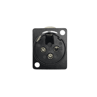 Kentech SX0102 3-Pin XLR Female Chassis Mount Panel Connector (Black) - 