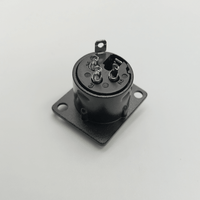 Kentech SX0102 3-Pin XLR Female Chassis Mount Panel Connector (Black) - 
