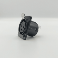 Kentech SX0102 3-Pin XLR Female Chassis Mount Panel Connector (Black) - 