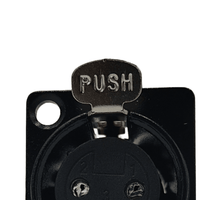Kentech SX0102 3-Pin XLR Female Chassis Mount Panel Connector (Black) - 