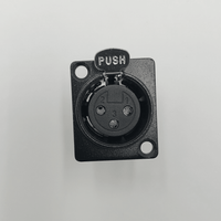 Kentech SX0102 3-Pin XLR Female Chassis Mount Panel Connector (Black) - 