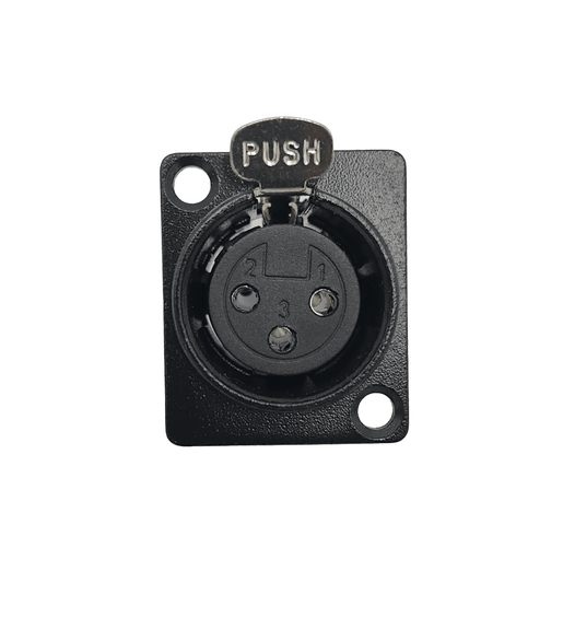 Kentech SX0102 3-Pin XLR Female Chassis Mount Panel Connector (Black) - 