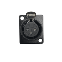 Kentech SX0102 3-Pin XLR Female Chassis Mount Panel Connector (Black) - 
