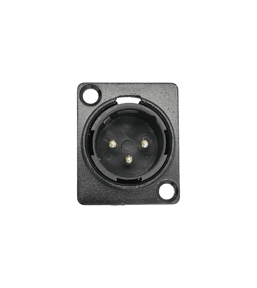 Kentech SX0103 3-Pin Male Metal XLR Chassis Mount Connector - Black - 