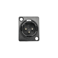 Kentech SX0103 3-Pin Male Metal XLR Chassis Mount Connector - Black - 