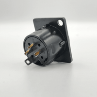 Kentech SX0103 3-Pin Male Metal XLR Chassis Mount Connector - Black - 