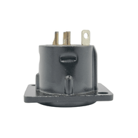 Kentech SX0103 3-Pin Male Metal XLR Chassis Mount Connector - Black - 