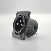 Kentech SX0103 3-Pin Male Metal XLR Chassis Mount Connector - Black - 